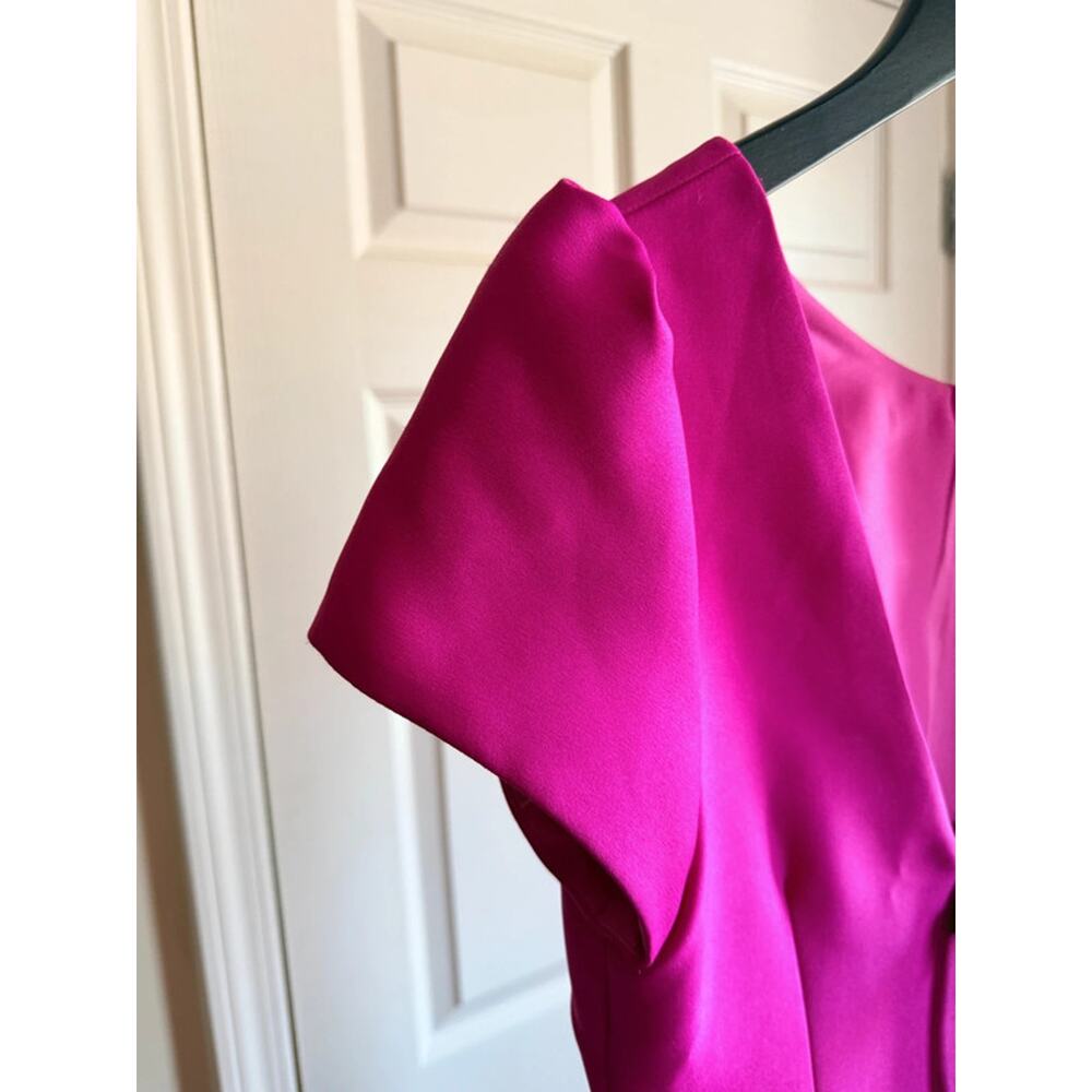 Camilyn Beth pink cap sleeve v back dress euc scallped pockets 6 1866 - Picture 6 of 8